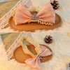 Bethynas Princess Crown Lace Bowknot Headband for Baby Girls Handmade Chiffon Elastic Baby Hairband Birthday Party Crown Hair Accessories for Newborn Infant Toddlers (Style 2 - pink)