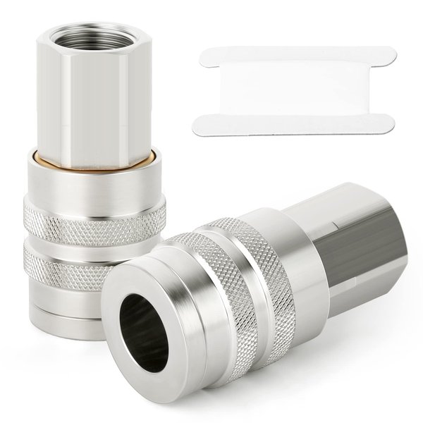 GASHER 2PCS 1/2-Inch Male Industrial Coupler, 1/2 Basic Flow Quick Connect Air Coupler