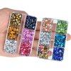 QOGIR 10000 Pieces 5 Mixed Size Siam Black and Multicolor Hotfix Rhinestones for Crafts Clothes Nail Art with Tweezers and Picking Rhinestones Pencil