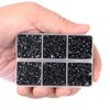 LPBeads 6400 Pieces Hotfix Rhinestones Black Flat Back 5 Mixed Sizes Crystal Round Glass Gems with Tweezers and Picking Rhinestones Pen