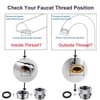 Faucet Adapter Kit, 5PCS Kitchen Sink Brass Aerator Adapter Set Male Female Sink Faucet Adapter for Garden Hose, Water Filter, Standard Hose via Diverter