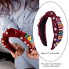 Exacoo Happy Birthday Headbands for Women Girls Red Headband Knont Hair Bands for Birthday Decorations Wide Headband Rhinestone Pearl Hair Accessories Princess Halloween Birthday Party Decorations