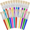 YGAOHF 24 Pcs Paint Brushes for Kids Bulk - Colorful Round and Flat Kids Paint Brushes, Easy Clean and Hold Toddler Paint Brushes for Acrylic Oil Watercolor Washable Paint
