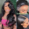 Cikana 13x6 Lace Front Wigs Human Hair 26 Inch Body Wave 180% Density Pre Plucked 13x6 HD Lace Frontal Wigs Human Hair Body Wave Glueless Lace Front Wigs for Black Women with Baby Hair Natural Black