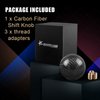 RYANSTAR Carbon Fiber Shift Knob Gear Shifter Knobs with 3 Adapters Round Ball Stick Shifter Level Black