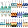 Bucherry 36 Pcs Beach Favors Keychain Gifts Set Wooden Bulk Surfboard Slippers Sea Turtle Coconut Tree Bible Keychains for Beach Hawaiian Florida Bahamas Souvenirs Luau Party Favors(Surfboard Style)