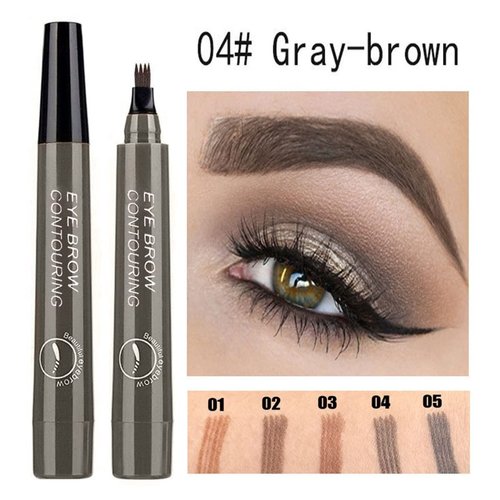 LDJYEONS Eyebrow Pencil, Makeup Eyebrow Pencil, Long-Lasting Four Pronged Eyebrow Pencil (grey)