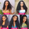 AUOCATTAIL Glueless Human Hair 13x6 Curly Wigs Pre Plucked HD Lace Deep Water Wave Lace Frontal Wig 180% Density 26 Inch
