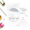 50 4x6 Rain Umbrella Blank Thank You Postcards Bulk, Cute Modern Sprinkle Baby Shower Rainbow Showered With Love Thank You Note Card Stationery For Wedding Bridesmaid Bridal, Religious, Holiday