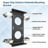 HURR-PRO Non-Slip Umbrella Mounting Bracket, Stainless Band Clamps ¾” to 1-¾”, Attach to Railing/Fence/Wall, DIY Friendly, Reusable, Patent Pending