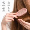 TADA Natural Beauty Hair Brush Detangler for Curly, Thick, Wavy, and Thin Hair - Ventilation Holes for Quick Drying and Styling, Detangler Brush for Women, Men, Kids (4 Colors) (Pink)