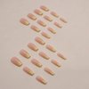 Hkanlre Bling Coffin Press on Nails Fake Nails Tips Full Cover Medium False Gradient Nails for Women and Girls 24PCS (Yellow Coffin)