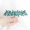 Brihasory Luxurious Wedding Hair Comb Full Rhinestones Bride Hair Accessories for Party Prom Bridal Side Hair Combs for Women Bride Girls Hair Decoration(Green)