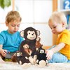Youthfuljive 5 Pcs Monkey Stuffed Animal Set,Mom and Baby Stuffed Monkeys,A Pregnant Monkey Plush Toy and 4 Small Monkey,Christmas Birthday Gifts for Kids