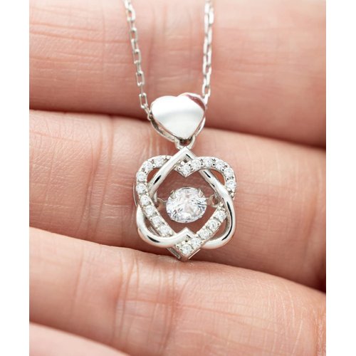 Game On Novelties Passion, Romance and Love describes Our Love Story, It's a Great Feeling to Know Heart Knot Silver Necklace, Wife, Reusable for Wife