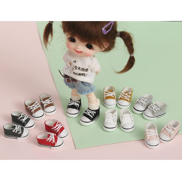 XiDonDon BJD Doll Shoes Casual Shoes for OB11,GSC,Molly,Holala,1/12bjd Shoes Doll Toy Accessories (Black)