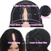 V Part Wig Human Hair Kinky Straight Human Hair Wigs for Black Women 150% Density Yaki V Part Wig Human Hair Upgrade U Part Glueless Full Head Clip In Half Wig V Shape Wigs Yaki Straight Human Hair Wig 20 inch