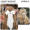 ANBALA Big Hair Bows for Women, 6 PCS Satin Ribbon Hair Bows Set, Tassel Bowknot Hair Clips with Long Tail, Cute Hair Barrettes Bowknot Tassel Bow Hair Clips for Girls (White and Black)