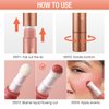 Blush Stick,Liquid Blush Stick,Silky Smooth Creamy Formula,Lightweight Blendable Blush Rouge Stick,Naturally Sculpted Look Professional Beauty Makeup Blush (01/02)