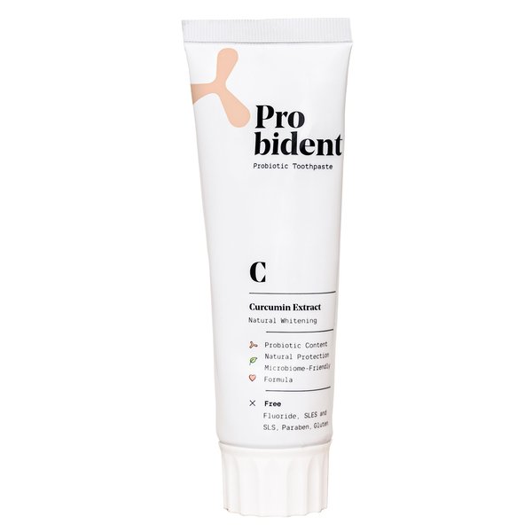 Probident | New Generation Toothpaste with Active Probiotics | Toothpaste for Bad Breath, Whitening, Gum Health with Oral Probiotics & Natural Extracts, 2.5 oz. (Curcumin Extract)