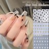 8 Sheets Star Nail Stickers Decals 3D Self Adhesive Star Nail Declas with Gem Design Black White Gold Silver Stars Nail Design Stickers for Women Girls DIY Star Nail Art Decoration Supply