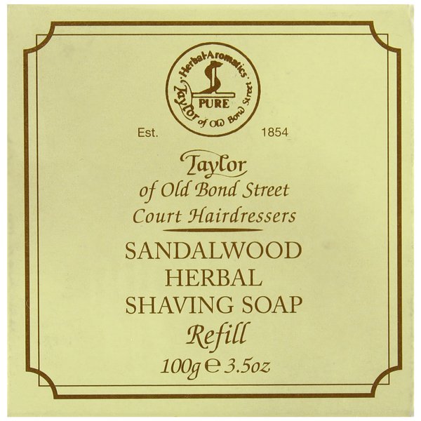 Taylor of Old Bond Street Sandalwood Hard Shaving Soap Refill, 3.5-Ounce, (01051)