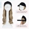 Hairro Baseball Cap with Hair Extensions Synthetic Hair Wig Baseball Hat with Hair Attached Adjustable Wave Hairpiece With Baseball Hat Cap Wig for Women #16P613 sandy blonde mix bleach blonde