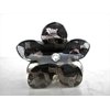 Small mini black lacy flower hair claw clip with crystals (Crystal choice: No crystal)