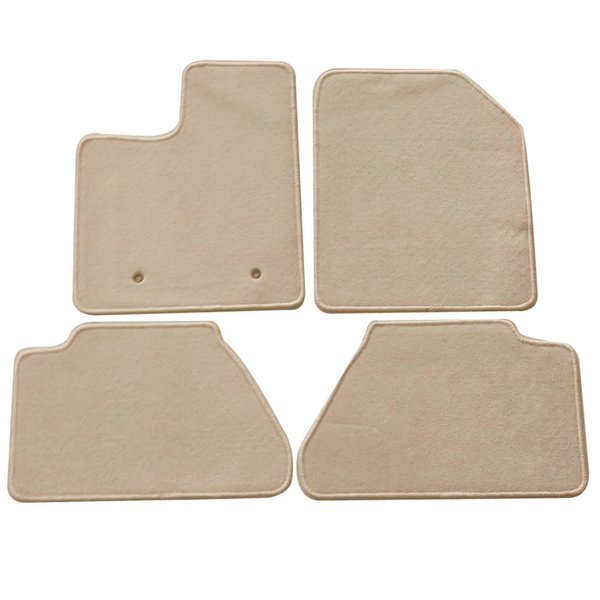 Floor Mats Compatible with 2007-2013 Ford Edge, Floor Mats Carpet Front & Rear Beige 4PC - Nylon by IKON MOTORSPORTS, 2008 2009 2010 2011 2012