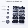 AKIRO 100 Pcs Premium Mixed Resin Sewing Buttons, 5 Sizes of Black Buttons Suitable for Sewing, Eco-Friendly 4-Hole Craft Buttons, DIY and Holiday Decoration (Black)