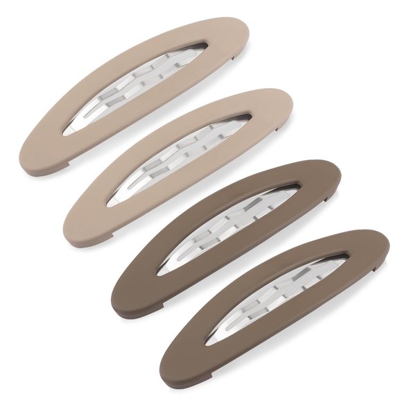 4PCS Snap Hair Clips for Women, Snap Hair Barrettes for Girls, Matte Snap Clips for Hair, Hair Pins for Girls, Medium Barrettes Hair Accessories (3.5Inch)