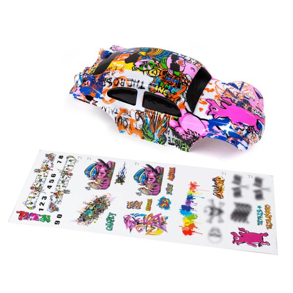 Custom Body Compatible for 1/10 1/8 Scale RC Car or Truck (Truck not Included) (Graffiti Pink Pig)