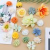 Atoden Bohemian Hawaiian Flower Hair Clips Realistic 20 Pcs Hawaii Boho Clips Artificial Rose Tropical Floral Hair Barrettes Wedding Bridal Hair Accessories for Women Girls Green Yellow Orange