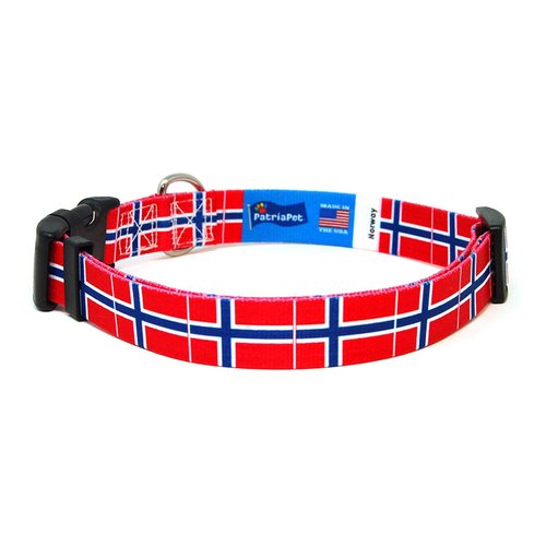 Norway Dog Collar | Norway Flag | Quick-Release Buckle | Made in NJ, USA | for Small Dogs