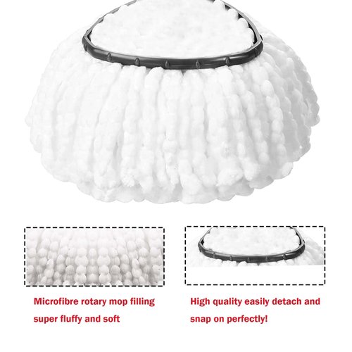 6 Pack Spin Mop Replacement Head Mop Refill Compatible with Ocedar Triangle Swivel Mops Microfiber Swivel Mop Refill,Deep Clean,Machine Washable and Easy to Replace