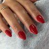 Red Press On Nails Short Oval,KQueenest Thick Acrylic Nails Press Ons,Short Almond Nails Glue on,Natural Round Fake Nails,One Color Gel Stick On Nails Set For Tiny Average Wide Nail Beds