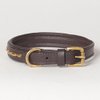 Small Genuine Leather Padded Decorated Camelot Dog Collar; Fits 12" - 14" Neck Size
