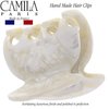 Camila Paris CP3158 French Hair Clip for Women, Handmade, White, Small Girls Hair Claw Clips Jaw, Durable Styling Hair Accessories for Women, Strong Hold No Slip Grip, Made in France