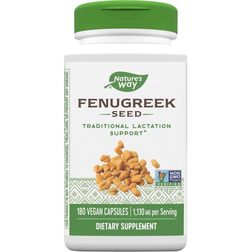 Nature's Way Fenugreek Seed, Traditional Lactation/Breastfeeding Support*, 1,130 mg, 180 Vegan Capsules