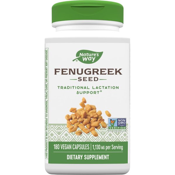 Nature's Way Fenugreek Seed, Traditional Lactation/Breastfeeding Support*, 1,130 mg, 180 Vegan Capsules