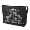 DJOLY Goth Girl Wiccan Witchy Gifts for Women Adults Makeup Bag, Emo Mystical Sun and Moon Astrology Gifts for Women Pagan, Astrology Lovers, Witch Decor Stuff Cosmetic Bag, Gothic Accessories