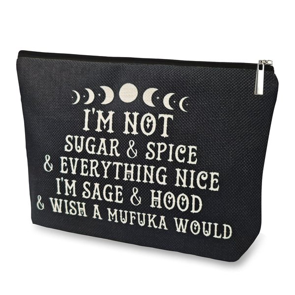 DJOLY Goth Girl Wiccan Witchy Gifts for Women Adults Makeup Bag, Emo Mystical Sun and Moon Astrology Gifts for Women Pagan, Astrology Lovers, Witch Decor Stuff Cosmetic Bag, Gothic Accessories