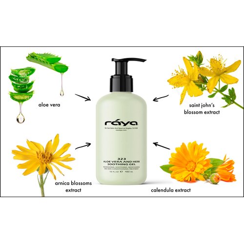 Raya Aloe Vera and Herbs Soothing Gel (323) | Effective, Soothing, and Moisturizing Treatment for the Face and Body | Comforts Dry, Chapped, and Irritated Skin