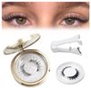 Magnetic Lashes, No Glue, 2 Pairs with Applicator and Mirror Box, 3D Natural Styles, Reusable