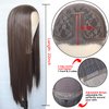 Luwigs Dark Brown Lace Front Wigs Synthetic T Lace Long Straight Chocolate Brown Synthetic Hair Replacement Wigs for Black Women 22 inch Daily Wear Party Cosplay (T-Part Lace, Dark Brown,Straight)