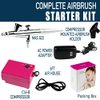 HUBEST Airbrush Makeup System kit with Mini Compressor Beauty Face Paint Kit 0.4mm Needle and Nozzle Nail Body Paint Set Cosmetic 3 Level Pressure Adjustable