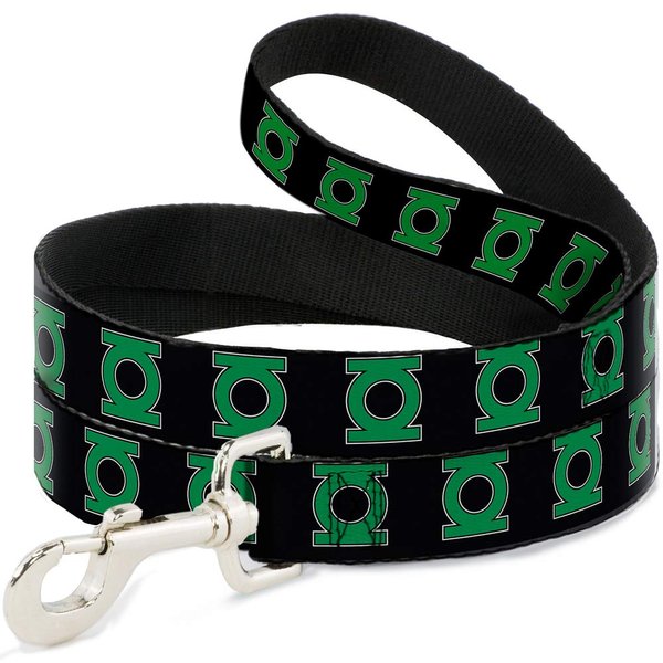 Buckle-Down Pet Leash - Green Lantern Logo Black/Green - 4 Feet Long - 1" Wide