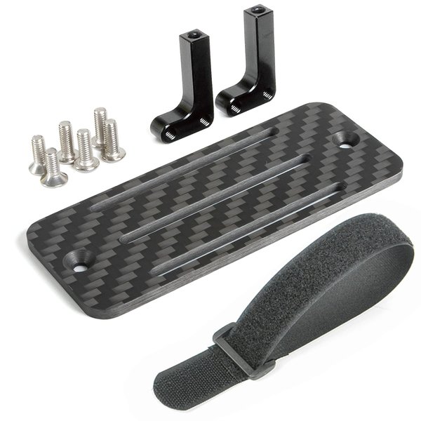 RC Car Battery Plate, Carbon Fiber Battery Tray ESC Receiver Mount for 1/10 RC Crawler Cheater Rigs Gen2 LCG Chassis Lower Center of Gravity Rails