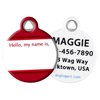 Dog Tag Art Cute Hello My Name is Custom Pet ID Tag for Dogs and Cats, Personalized Dog Tag with Customized Identification Information, Hello, My Name is, Small (7/8" Diameter)