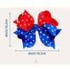 Girl Hair Clip Hair Bows Grosgrain Ribbon Hair Bow Hair Accessories for 4th of July 2 Pack ZFJ24 (Star Set)